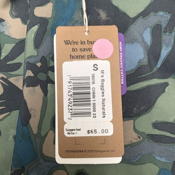 Patagonia Men's Baggies Naturals 'Rain Forest' Shorts 58056 size S - Picture 3 of 5